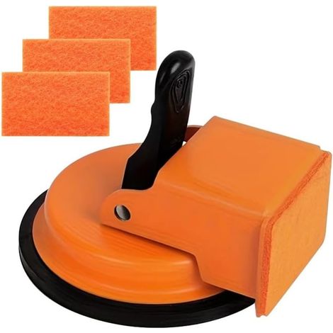 Ventouse de sol outil puissant orange avec 3 coussinets pour l'installation de panneaux de verre