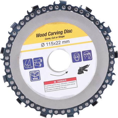 Disque chaîne pour meuleuse 115mm 4.5 pouces, accessoire bois courbé, carbure 13 dents jaune (1/5)