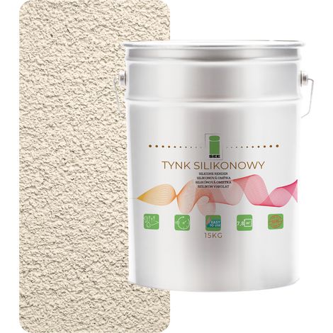 Silikonputz für Außenfassaden, Hellbeige, 1,5 mm Premium, 15 kg