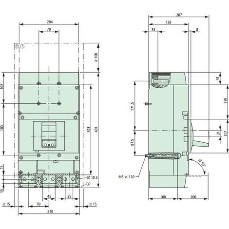 NZM4 50kA 3P 800A IEC 000265769 EATON NZMN4 VE800 (1/2)