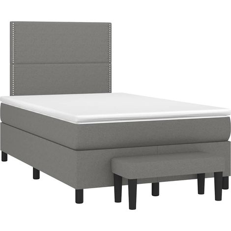 Maison Exclusive - Giroletto a Molle con Materasso Grigio Scuro 120x190cm Tessuto