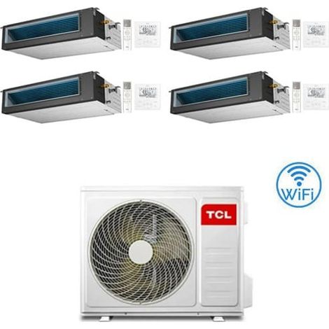 Climatizzatore Condizionatore TCL Canalizzato Wi-Fi R32 Quadri Split Inverter 9000 + 9000 + 12000 + 18000 BTU con U.E. MT4250 Classe A++/A+ NOVITÁ