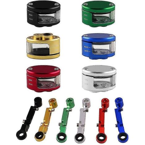 Réservoir d'huile pour maître-cylindre de frein et d'embrayage CNC - Accessoires moto compatibles Yamaha YZF R6, R1, R6S et R125 - Support noir (1/5)