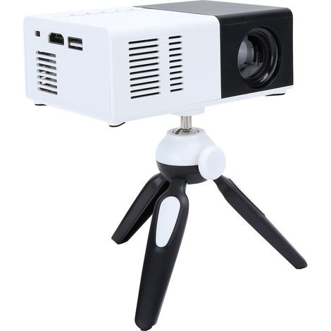 Projecteur LED Rechargeable Mini avec Trépied, Noir, 100‑240V Prise Européenne