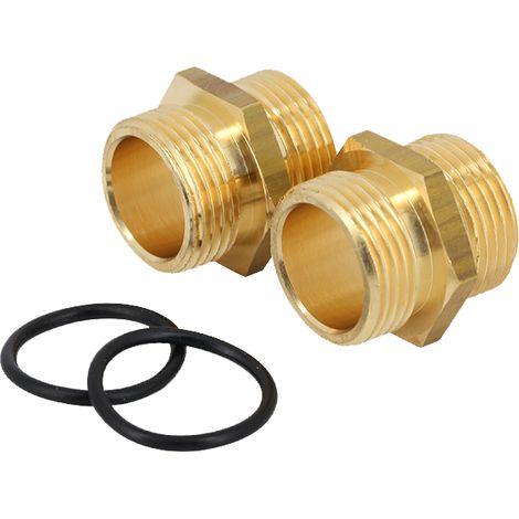 Raccord laiton 3/4'' – Mamelons avec joints or – Filetage plomberie pour étanchéité optimale – Application filtre (1/3)