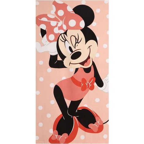 Strandbadetuch Minnie Mouse 70 x 140 cm Koralle