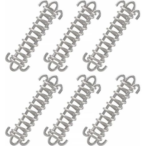 6pcs Tente Corde Résistante, Boucle Corde Ressort en Acier Inoxydable, pour Bâche, Tente, Grille Métallique