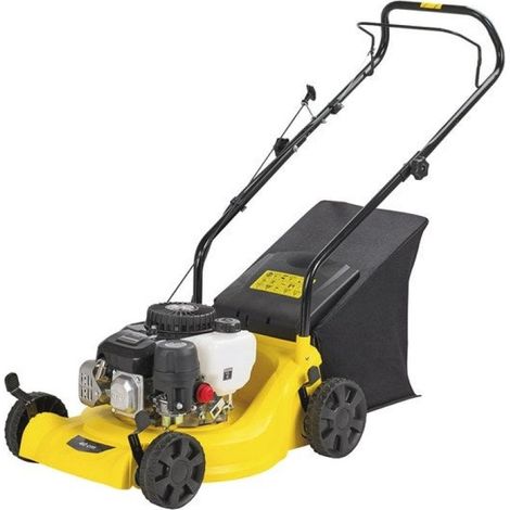 Tondeuse thermique 132 cm³ – Largeur de coupe 40 cm – Poussée – Bac de ramassage souple 50 l – Système de démarrage manuel