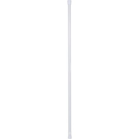 Barre télescopique pour rideau de douche et fenêtre de salle de bains avec système à ressort, 85-150cm, porte jusqu'à 2kg, fer avec vernis de séchage, kit inclus (1/5)