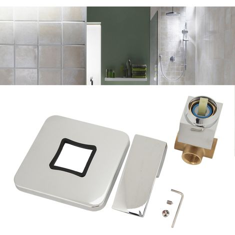 Grifería de ducha cuadrada de cobre para montaje en pared: juego de grifo mezclador y juego de acabados para baños. (1/5)