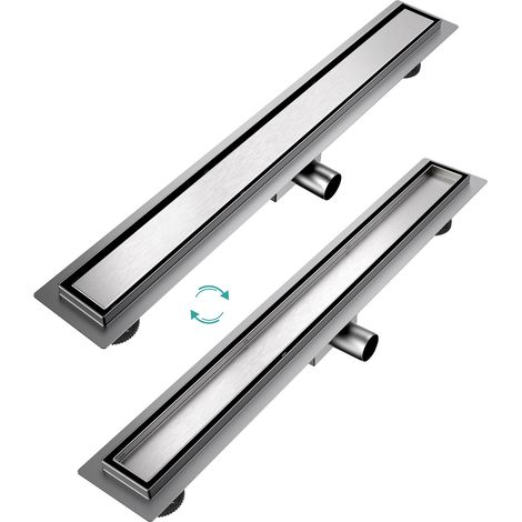 EMKE Duschrinne 70 cm Edelstahl Komplettset befliesbar mit Siphon, Geruchsverschluss & Haarsieb Chrom