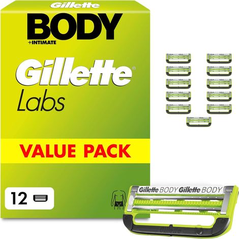 Labs Body + Intimate Lames de Rasoir Homme, Pack 12 (1/5)