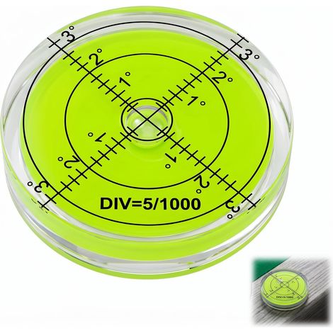 Niveau à Bulle Ronde, Inclinomètre Circulaire 60mm, Échelle de Précision pour Équilibrage de Plateforme Caméra, Mini Niveau à Bulle Mesure, Outil Portable pour Balances, Équipement Médical (1/5)