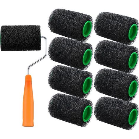 Rullo per pittura per pareti, set di rulli per pittura testurizzati, adatti per patii, mobili, bagni, pareti della camera da letto, rullo in schiuma resistente con manico. (1/5)