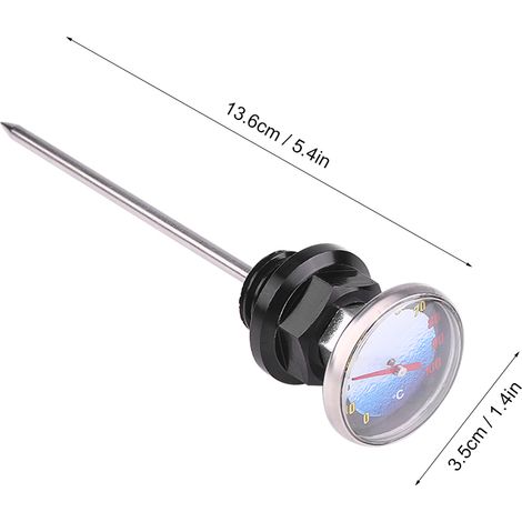 Jauge à huile moto en alliage d'aluminium avec thermomètre pour moto cross 125cc noir (1/5)