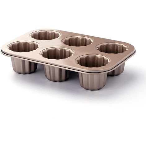 Cannele Moule à pâtisserie en acier au carbone antiadhésif moule à cannelés doré (1/5)