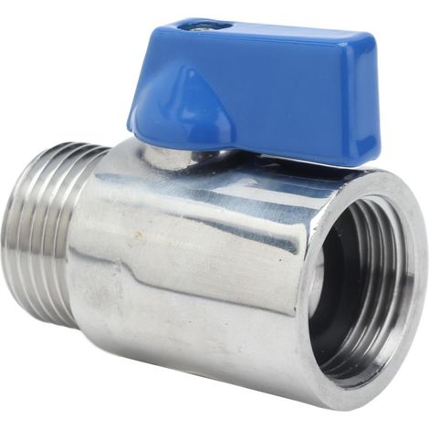 Mini Robinet à Tournant Sphérique, Filetage 5/8 Pouces en Acier Inoxydable Interrupteur d'Arrêt Femelle et Mâle Raccord Tuyau Fileté NPT pour Tête Robinet Bière Brassage Domicile (1/5)