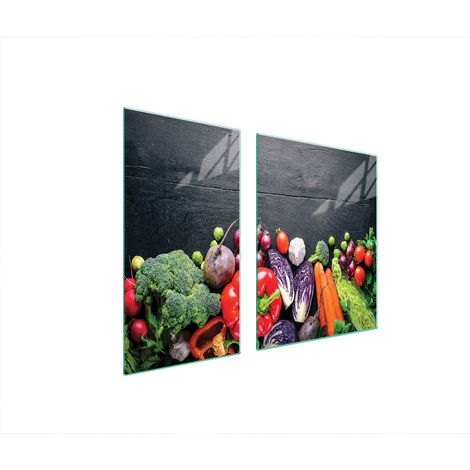 PIASTRA PROTETTIVA IN VETRO PER FORNELLO 90x52 VERDURE (1/5)