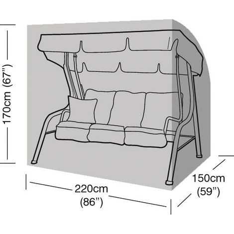 Garland – Housse de protection balancelle 3 places en polyester – Dimensions 220x150x170 cm – Protection UV et intempéries – Cordon de serrage (1/4)