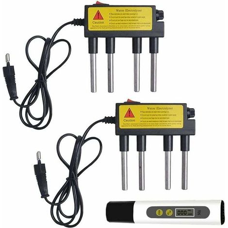 Deux testeurs d'électrolyse de l'eau, 1 stylo de test, un moniteur portable léger pour évaluer la qualité de l'eau électrolysée (1/5)