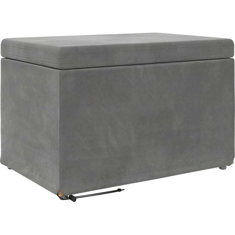 Taburete Gris oscuro Terciopelo y Madera Fabricada vidaXL