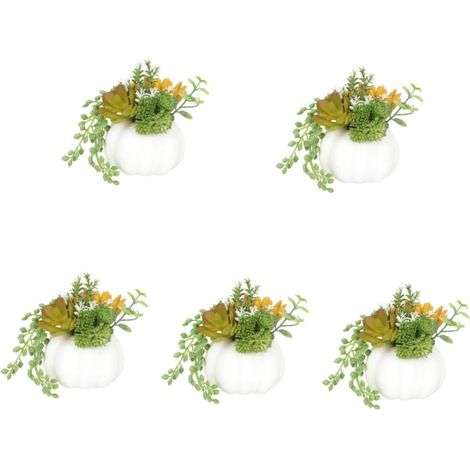 5 Pièces Plante Artificielle en Pot Fausse Lanterne Citrouille Mini citrouilles artificielles Bonsai Artificiel Faux Bonsai Plante bonsaï Bureau à Domicile Faux bonsaï céramique (1/5)
