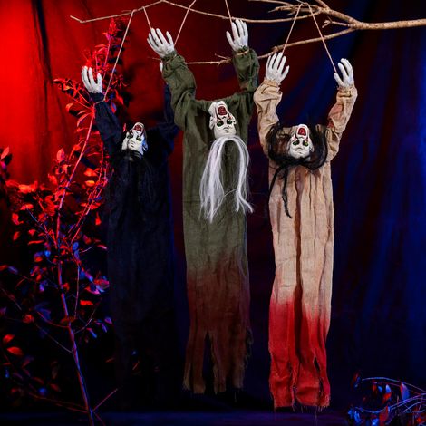 Déco Halloween Fantôme Suspendu Rampant Cheveux Longs Esprit Effrayant Maison Hantée Salle Secrète Accessoire Fête Horreur Ambiance (1/3)