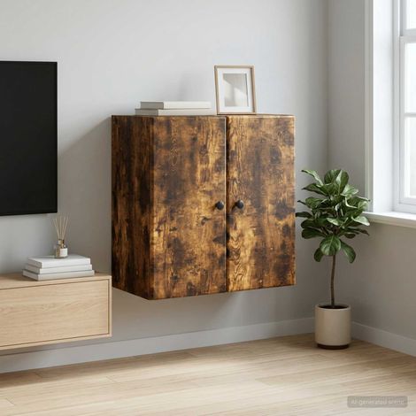 vidaXL Mobiletto a muro Rovere Fumo 59 x 31 x 60 cm (1/5)