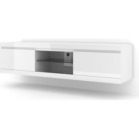 TV-Schrank NET 180 cm hängend oder stehend weiß matt / glänzendes weiß