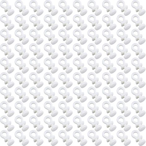 100 Pcs Crochets à Rideaux en Plastique, Glisseurs pour Rail, Crochet de Tringle pour Rideaux de Porte et de Douche (1/5)