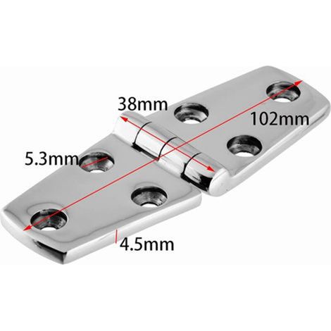Lot de 2 charnières marines inox 316 102 x 38 mm charnières porte meuble pour bateau yacht charnières porte placard charnières de connexion (1/4)