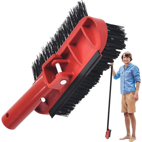 Brosse d'angle pour piscine, brosse à main pour piscine avec poils en nylon - Brosse pour piscine enterrée et hors-sol, (1/5)