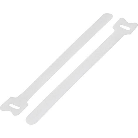 TRU COMPONENTS TC-12351680 Fascette a strappo per raggruppare Lato morbido e lato rigido (L x L) 210 mm x 16 mm Bianco