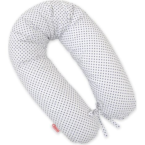 Almohada de embarazo más larga para dormir embarazadas con funda extraíble - Lunares azul marino (1/5)