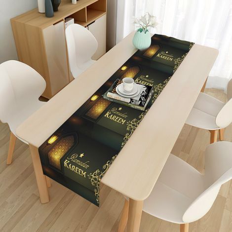 Chemin de table pour l'Aïd el-Fitr, décorations musulmanes pour le Ramadan, nappe (1/3)