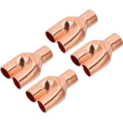 4 Pcs 5/8" x 5/8" x 5/8" ID Raccord En Cuivre En Y Pour HVAC (1/5)