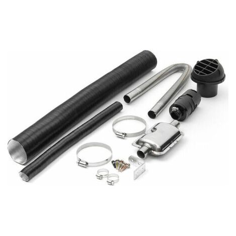 Kit d'accessoires de chauffage diesel – Silencieux 24mm, filtre 25mm, tuyaux d'échappement et admission – Acier inoxydable et aluminium (1/4)