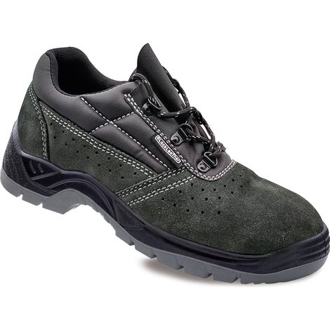 Zapatos de seguridad piel serraje perforada gris oscuro s1p src talla 44