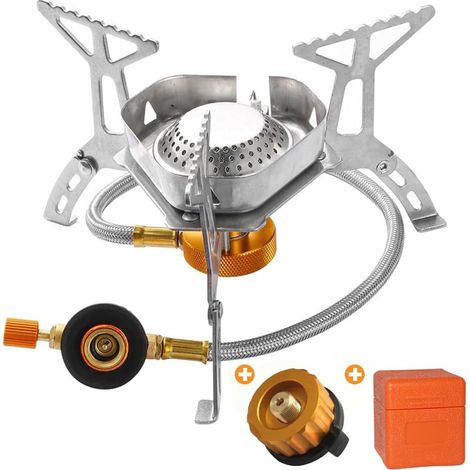 Gaskocher Mit Piezozündung 5500w, Poêle Ultra-Léger Cuisinière Extérieur Pliable, Réchaud à Gaz Pliable, Idéal pour Cuisine en Plein Air, Pique-niques, Camping et Randonnée (1/5)