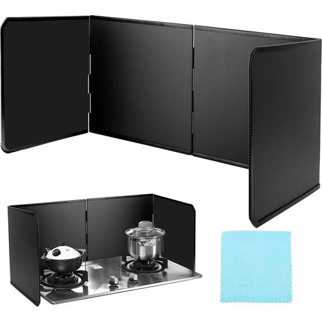 Spritzschutz – 3-teilig – Verzinkter Stahl – 3-seitig faltbar – Für Küche und Grill – 76 x 29 x 30 cm (1/5)