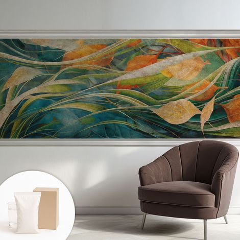 Papier peint intissé pour salon chambre à coucher peint imprimé pour mur - Colle incluse gratuite Paysage d'automne 250x104 cm (1/5)