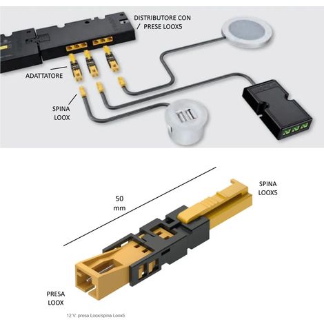 ADATTATORE 12V HAFELE PER LA CONNESSIONE TRA DISPOSITIVI LOOX A DRIVER LOOX5 833.95.753