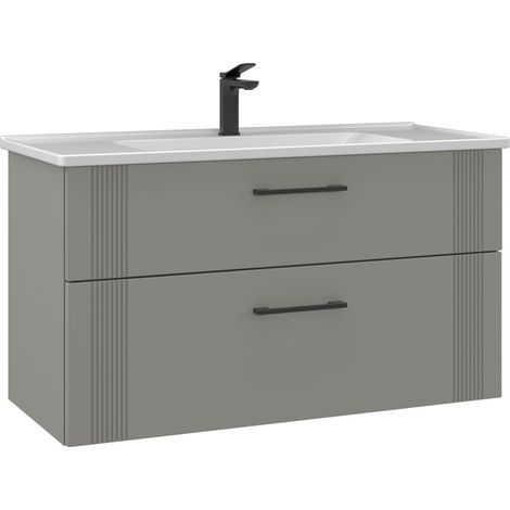 Waschtischunterschrank "Bari 100 v2" – 100 x 45 x 55 cm – Matt-Cashmere (1/3)