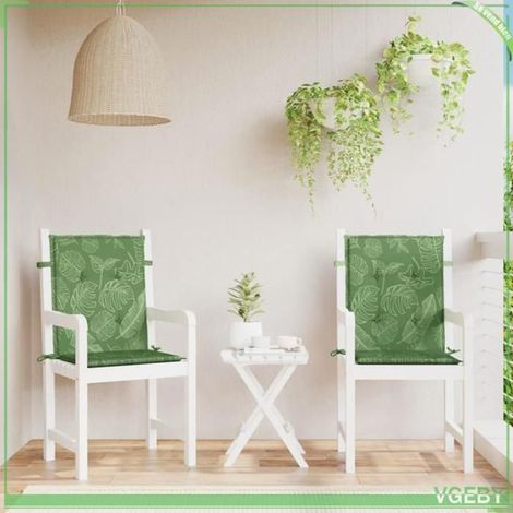361331 Coussins de chaise à dossier bas lot de 2 modèle de feuille (1/5)