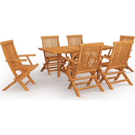Salon de jardin 7 pcs Bois de teck massif 11 (1/5)