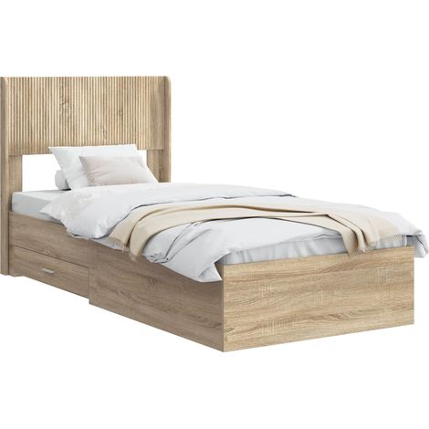 vidaXL Struttura del letto con stoccaggio e testata Rovere Sonoma (1/5)