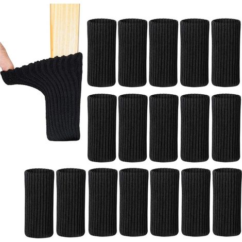 Chaussettes antidérapantes pour pieds de chaise, lot de 24 chaussettes en feutre pour meubles, protègent les pieds de chaise des rayures et du bruit, noires (1/5)