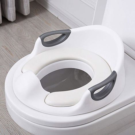 Réducteur de Toilette Rehausseur WC Enfant Siège d'entraînement de Toilette Pot Taille Bébé Anneau de toilette pour Enfant (Blanc) (1/5)