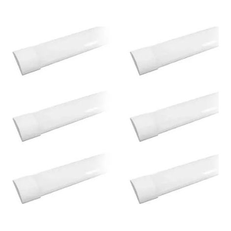 V-Tac – Lot de 6 réglettes LED plates 150 cm 50 W 6000 lm – Épaisseur 24 mm – Angle 120° – Blanc froid 6500 K – Garantie 3 ans (1/5)