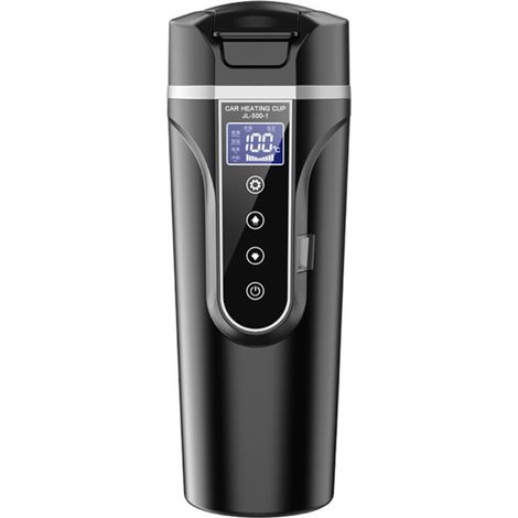 Elektrischer Wasserkocher für unterwegs, 12 V/24 V, kleiner Wasserkocher, Temperaturregelung, 450 ml, ideal für Kaffee und Tee, LCD-Display, beheizter Becher (1/5)